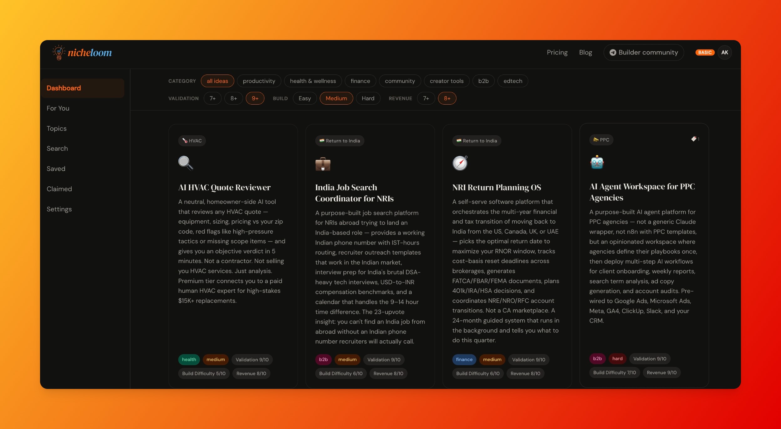 Dashboard screenshot